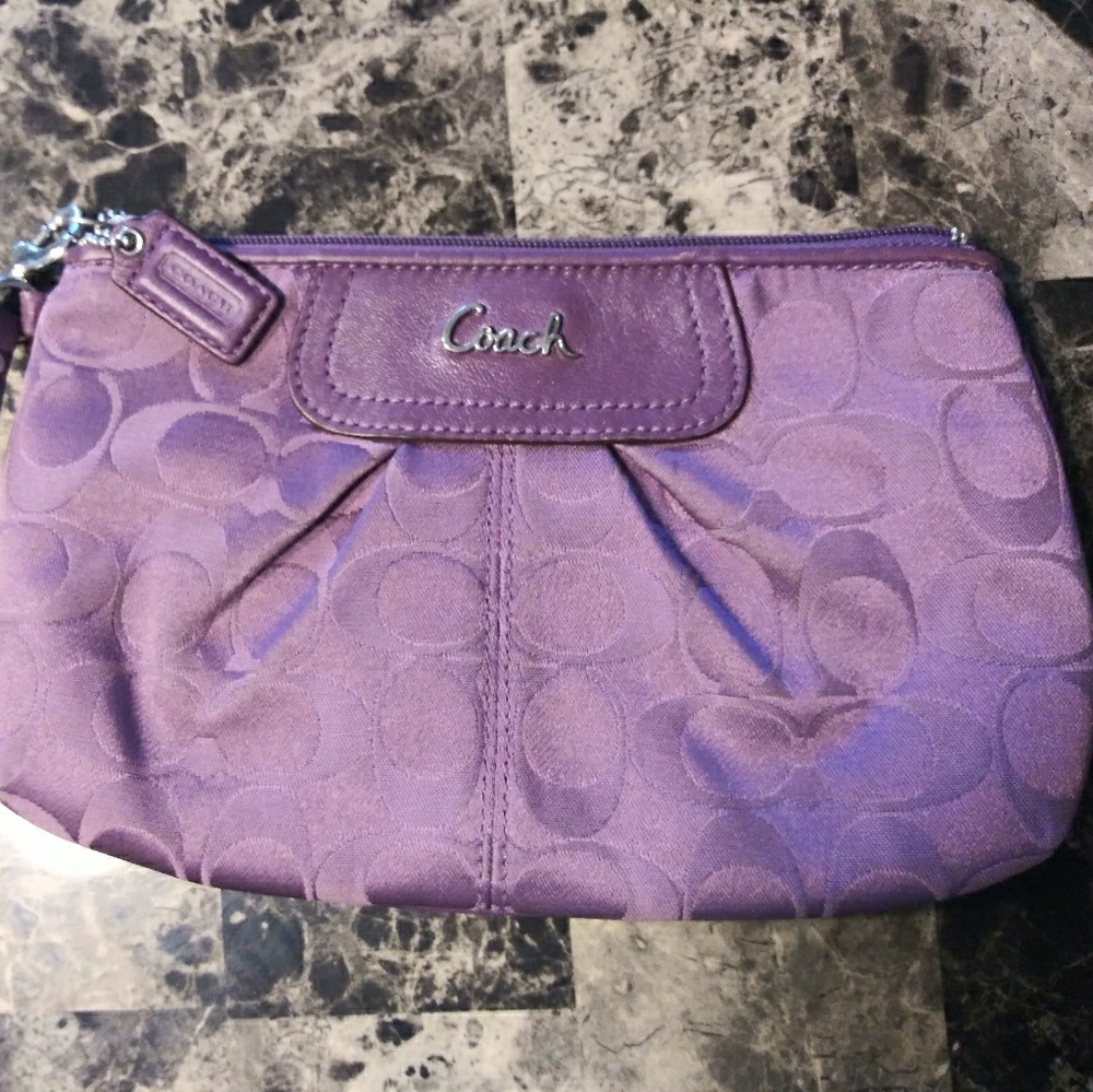 Purple COACH Wristlet